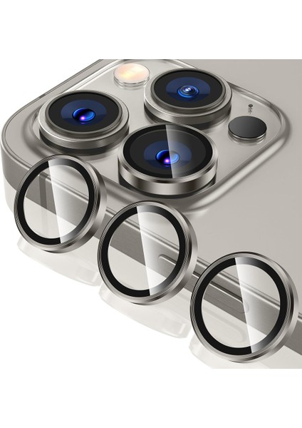 Apple iPhone 16 Pro Max Titan Metal Kamera Lens Koruyucu 3lü Set