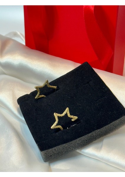 Monaco Yıldızlı Taşlı Gold Küpe fırsatları