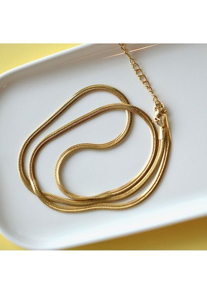 Italyan Ezme Çelik Zincir Kolye Gold Renk Çelik Kolye Unisex Ürün fiyatları