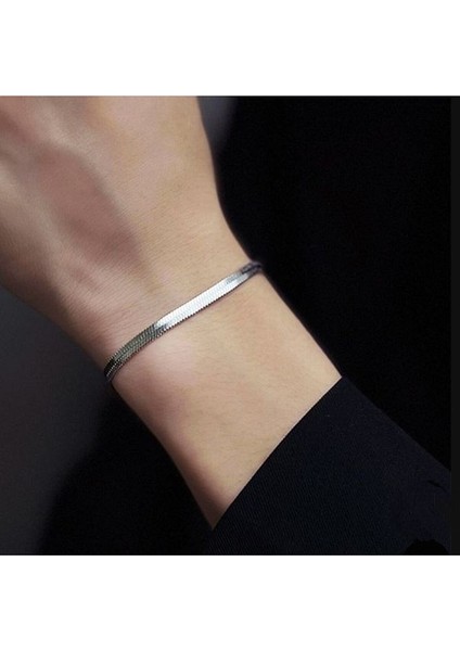 Diğer Gümüş Renk Bileklik Kolye Takım Set İtalyan Ezme Çelik Zincir Kolye Bileklik İkili Set Unisex Ürün fırsatları