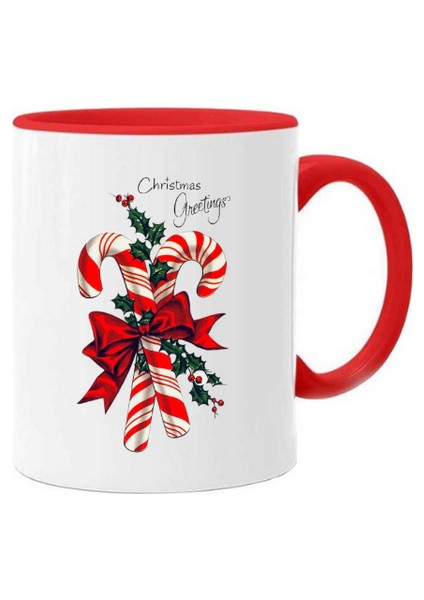 Yılbaşı Temalı Kırmızı Beyaz Kupa Merry Christmas Kupa Bardak Yeni Yıl Konseptli Özel Kupa modelleri