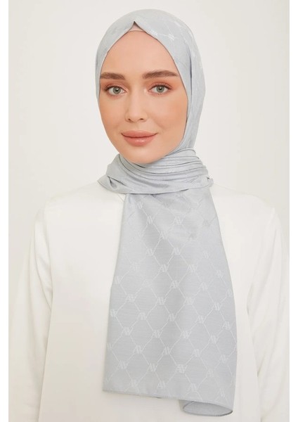 Trend Monogram Şal 1-23018 Gri