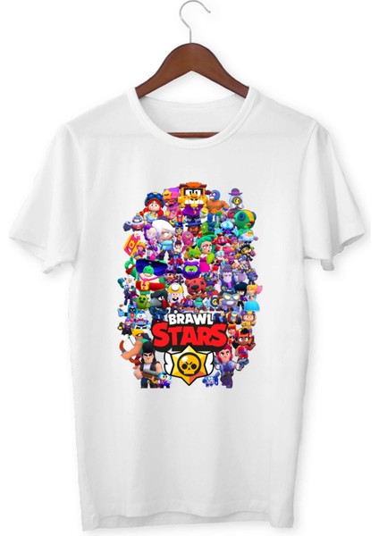 Brawl Stars Draco Edgar Spike Bull Leon Piper Colt Çocuk Yetişkin Beyaz Tişört Unisex T-Shirt