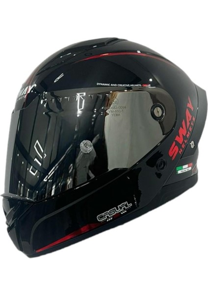 Kapalı Kask Sw 850 Siyah Kırmızı