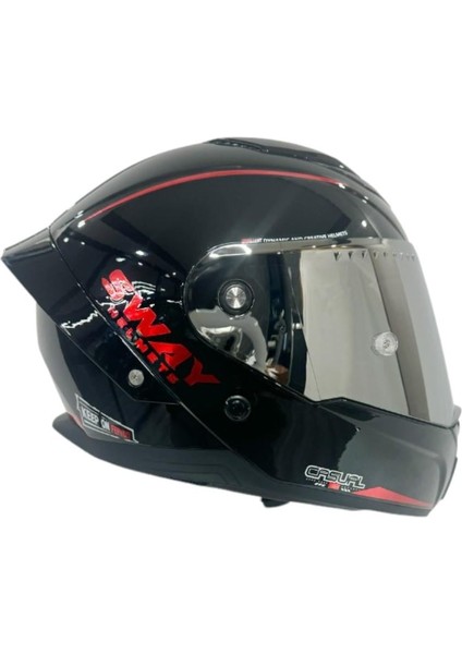 Kapalı Kask Sw 850 Siyah Kırmızı