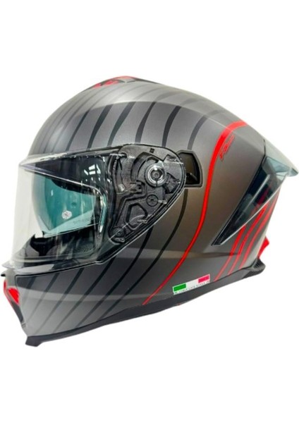 Kapalı Kask Sw 865 Space Siyah Kırmızı
