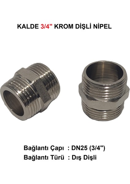 1/2" Sarı / Krom Dişli Nipel DN15 - Chrome Nipple fiyatları