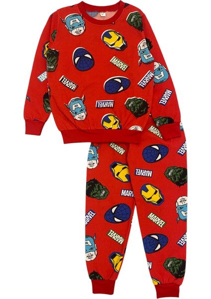 Erkek Çocuk Iki Iplik Pamuklu Şardonlu Marvel Desen Pijama Takımı