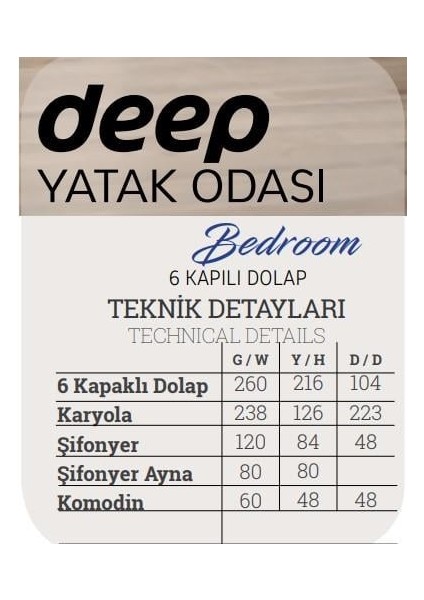 Deep Yatak Odası Takımı