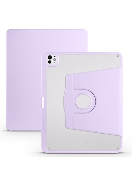 Apple iPad Pro 13 2024 Kılıf Termik Kalem Bölmeli Dönebilen Standlı Kılıf