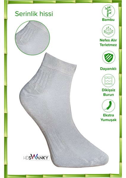 Bambu Erkek Dikişsiz Kısa Spor Çorap Premium 6'lı Paket modelleri