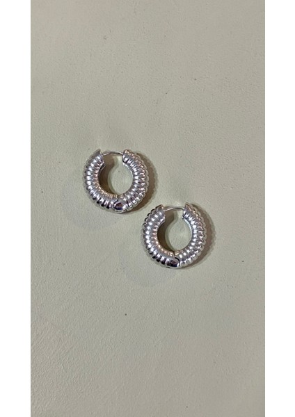 Çelik Çizgili Basic Halka Küpe modelleri