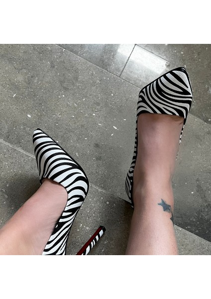 Zebra Desenli Stiletto modelleri