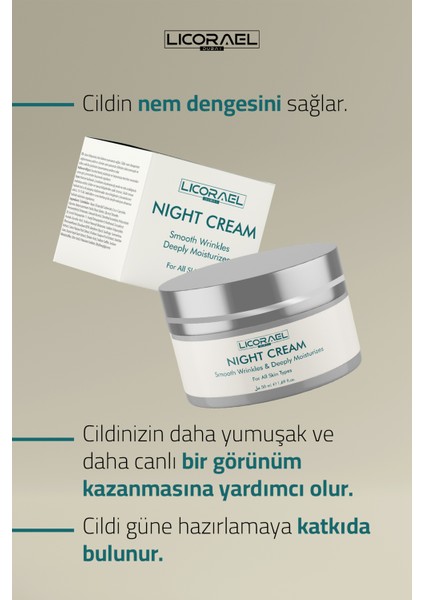 Night Cream Cilt Yenileyici Gece Bakım Kremi 50 ml