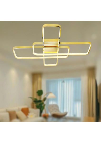 TT040-SR Tt Aydınlatma Sarı Kaplama Plofonyer LED Avize modelleri