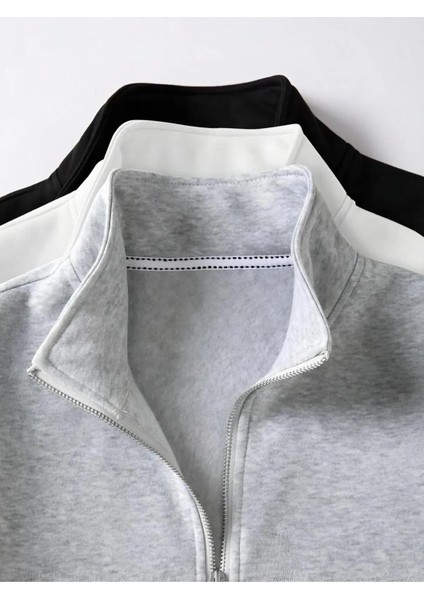 Yeni Sezon Yarım Fermuarlı Içi Şardonlu Unisex Sweatshirt fırsatları