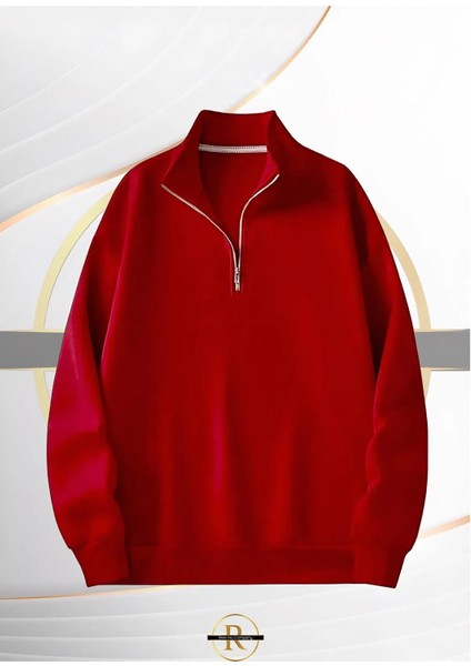 Yeni Sezon Yarım Fermuarlı Içi Şardonlu Unisex Sweatshirt fırsatları