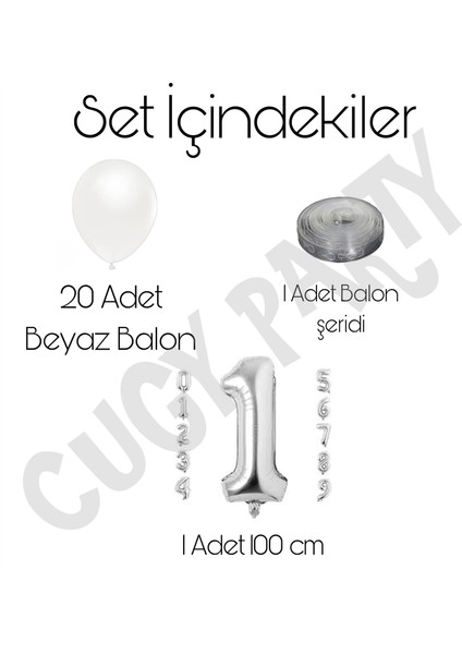 Retro Beyaz 1-9 Yaş Rakamlı Doğum Günü Süsü Parti Seti fiyatları