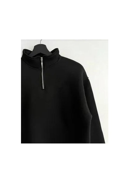 Yeni Sezon Yarım Fermuarlı Içi Şardonlu Unisex Sweatshirt fiyatları