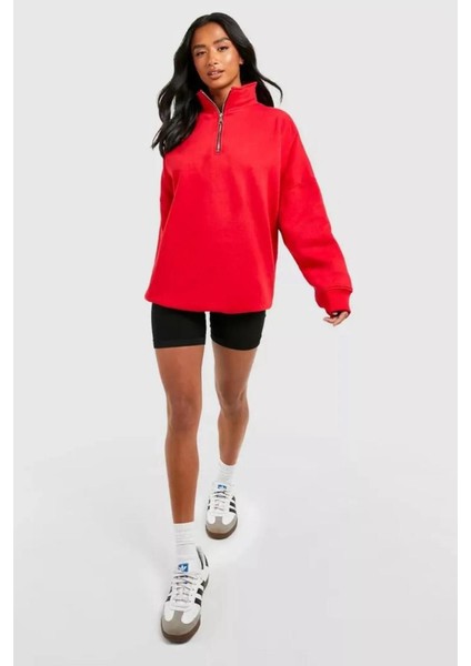 Yeni Sezon Yarım Fermuarlı Içi Şardonlu Unisex Sweatshirt fiyatları