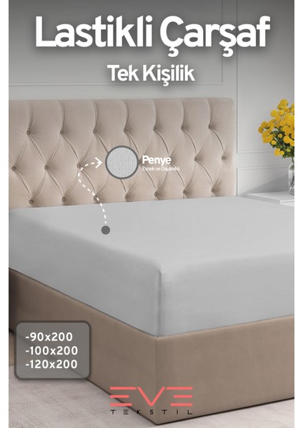 Fitted Yüksek Penye Kumaş Tek Kişilik Lastikli Çarşaf