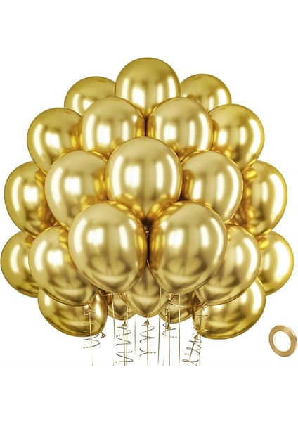 12INC Büyük Boy Aynalı Krom Balon Yüksek Kalite 30 Adet