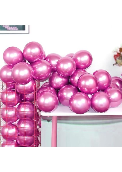 12INC Büyük Boy Aynalı Krom Balon Yüksek Kalite 10 Adet