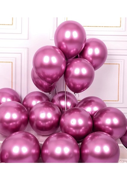 12INC Büyük Boy Aynalı Krom Balon Yüksek Kalite 10 Adet