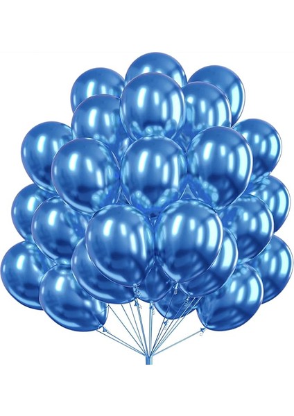 12INC Büyük Boy Aynalı Krom Balon Yüksek Kalite 10 Adet