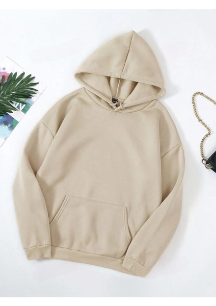 Yeni Sezon Içi Şardonlu 3 Iplik Unisex Kapüşonlu Sweatshirt