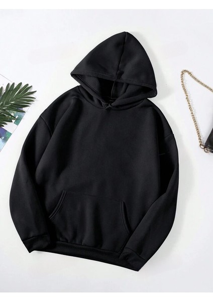 Yeni Sezon Içi Şardonlu 3 Iplik Unisex Kapüşonlu Sweatshirt