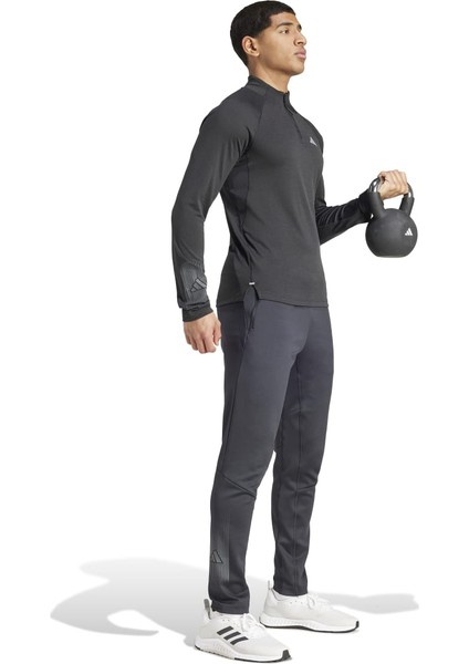 Gym + Bl 1/4 Zip Erkek Siyah Dik Yaka Sweatshirt