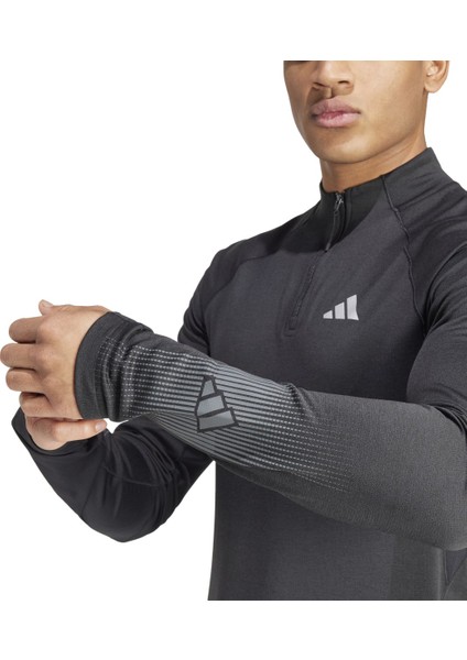 Gym + Bl 1/4 Zip Erkek Siyah Dik Yaka Sweatshirt