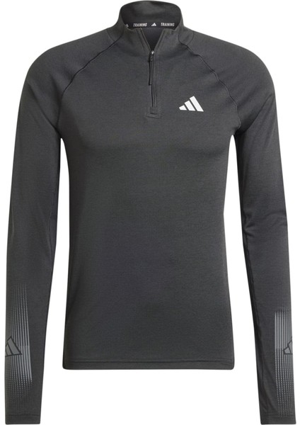 Gym + Bl 1/4 Zip Erkek Siyah Dik Yaka Sweatshirt