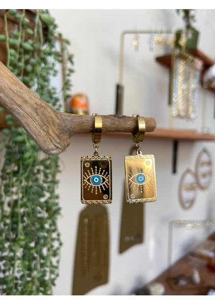 Çelik Dikdörtgen Tarot Göz Küpe fiyatları