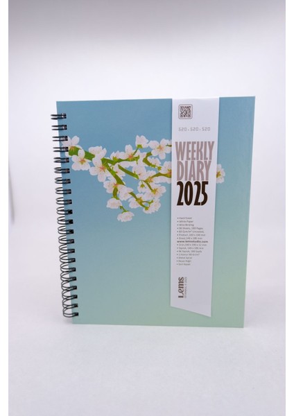 Tekno Trust Weekly 2025 White Sakura Desenli Sert Kapak Tarihli Haftalık Ajanda Japon Çiçeği fiyatları