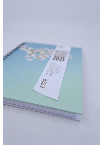 Tekno Trust Weekly 2025 White Sakura Desenli Sert Kapak Tarihli Haftalık Ajanda Japon Çiçeği indirimleri