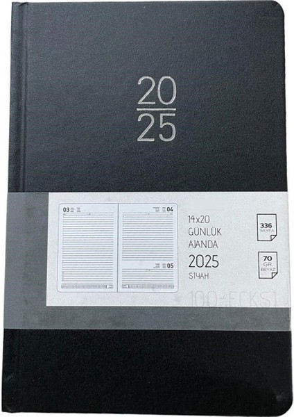 Tekno Trust 2025 14X20 Günlük Ajanda Siyah Renk 100_ECKS1 2025 Yılı Ajandası 336 Sayfa Gıpta fiyatları