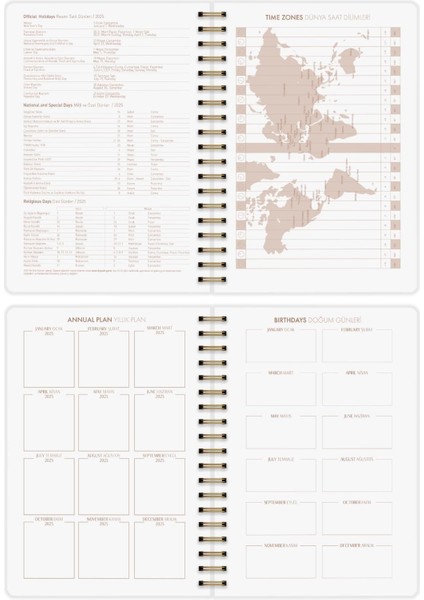 2025 Haftalık Ajanda Spiralli A5 Bohemian