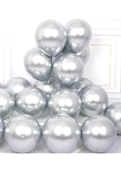 12INC Büyük Boy Aynalı Krom Balon Yüksek Kalite 50 Adet modelleri
