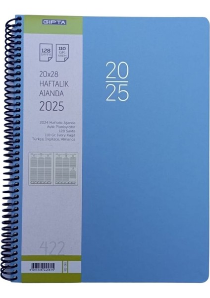 Tekno Trust 2025 Spiralli Haftalık Ajanda Sert Kapak 20*28 cm 422-SEK