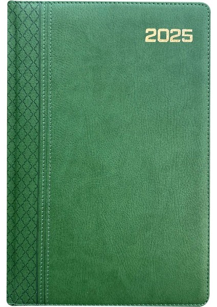 Tekno Trust 16X24 cm Termo Deri Günlük 2025 Ajanda Koyu Yeşil