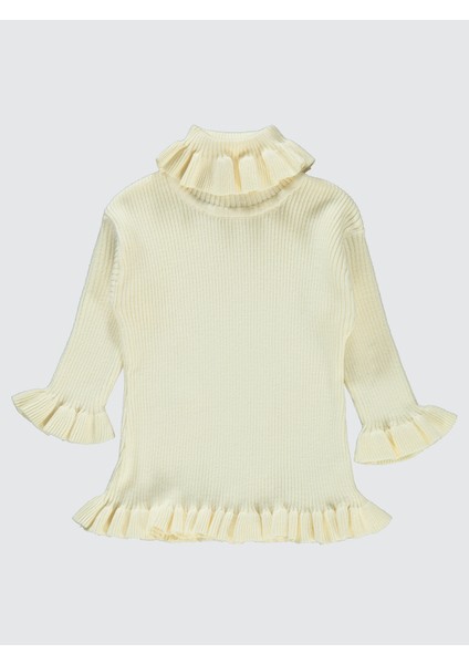 Kız Bebek Kazak 6-18 Ay Ekru