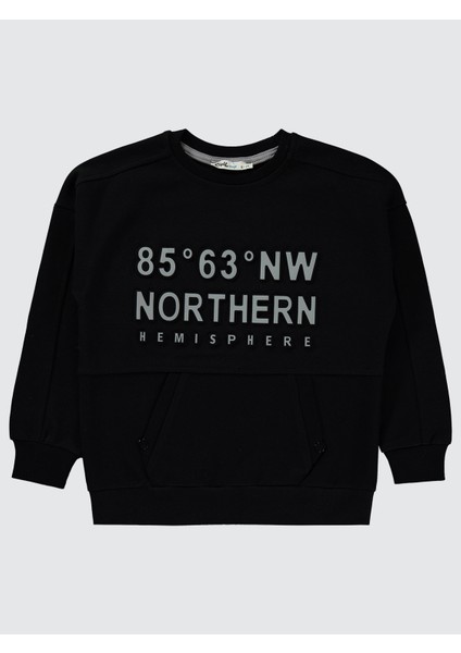 Erkek Çocuk Sweatshirt 6-9 Yaş Siyah