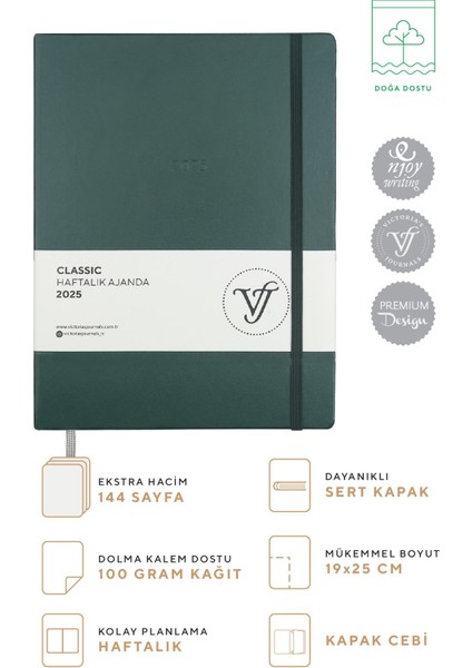 Tekno Trust Classic 2025 Haftalık Ajanda A4 (19X25CM) Sert Kapak Ivory 100 Gr. fırsatları