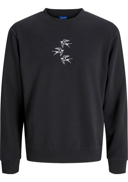 Jack&jones 12280675 Jorswallows Sweat Crew Erkek Sweatshirt Siyah