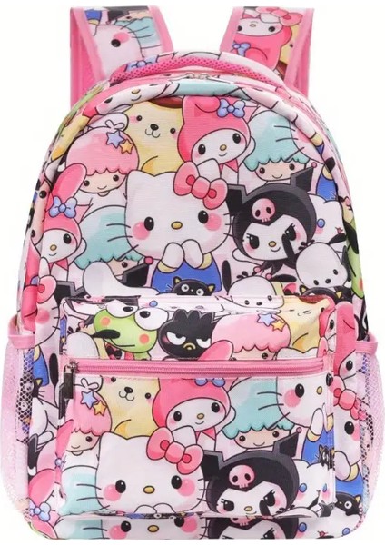 Kuromi Hello Kitty Figürlü Okul Sırt Çantası Geniş Kapasite 2 Bölmeli KRHK9534