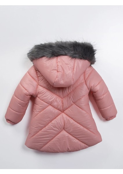 2-9 Yaş Uzun Fermuar Cepli Kapitone Kumaş Kapüşonlu Kışlık Içi Peluş Kız Bebek Çocuk Mont Şişme fırsatları