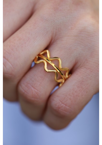 14 Ayar Altın Zigzag ve Düz Ajda Modeli Yüzük fiyatları