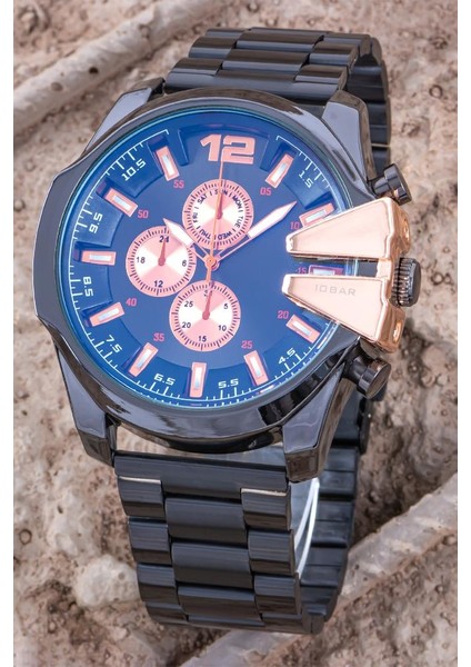 Siyah Çelik Kordon Quartz Erkek Saati - Modern ve Şık Business Stili - Model ST-304376